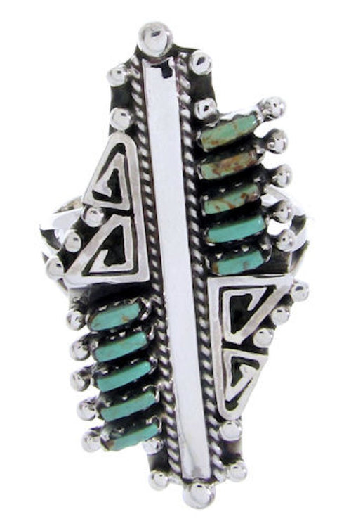 Southwest Turquoise Needlepoint Jewelry Ring Size 5-1/4 BW67927